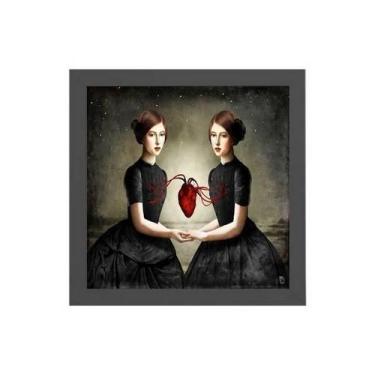 Imagem de Quadro Surrealista Irmãs Gêmeas 20X20Cm - Quadros On-Line