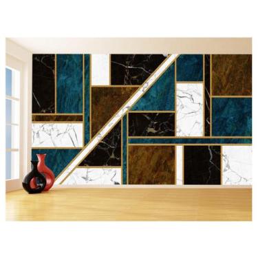 Imagem de Papel De Parede 3D Estilo Marmore Cores Formas 3,5M Mbr25 - Você Decor