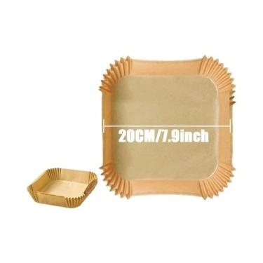 Imagem de Papel De Cozinha Antiaderente Para Air Fryer 23CM Quadrado Redondo Par