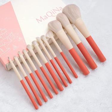 Imagem de Conjunto de pincéis de maquiagem com 12 peças, pincel de pó solto, base de sombra, ferramenta de maquiagem para cabelo macio