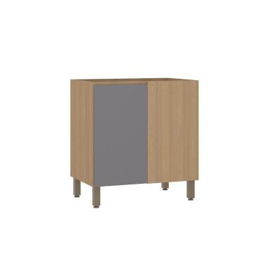 Imagem de Balcão De Cozinha Canto Reto 80cm 1 Porta Sem Tampo Slim Luc Freijó/cinza Puro