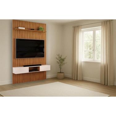 Imagem de Home P/ Tv Trento 143x240cm Freijo/off White - Dj Móveis