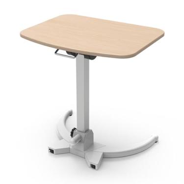 Imagem de HGTRH Mesa para laptop Altura ajustável com rodízios, mesa de pé ajustável em altura dobrável, mesa de pé, rodízios ajustáveis em altura, tampo de mesa inclinado e mesa de sofá dobrável para sala de
