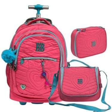 Imagem de Kit Mochila de Rodinhas Oficial Rebecca Bonbon RB2441 Rosa-Unissex