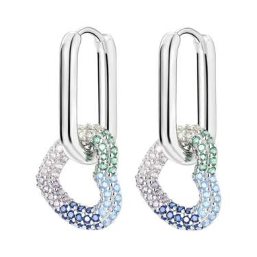 Imagem de Brinco de argola de prata 925 para mulheres pendientes lua sol brincos