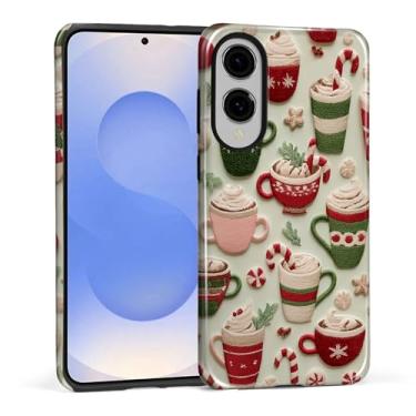 Imagem de DAIZAG Capa para Samsung Galaxy S25 Edge, bengala de floco de neve de café de Natal design de corpo inteiro - proteção híbrida TPU macio + PC rígido, capa protetora à prova de choque resistente a