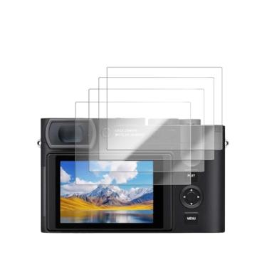 Imagem de YAJOJO Pacote com 4 protetores de tela para Leica Q3 Monochrom, vidro temperado de dureza 9H para câmera Leica Q3 Monochrom, antiarranhões, sem bolhas, clareza HD