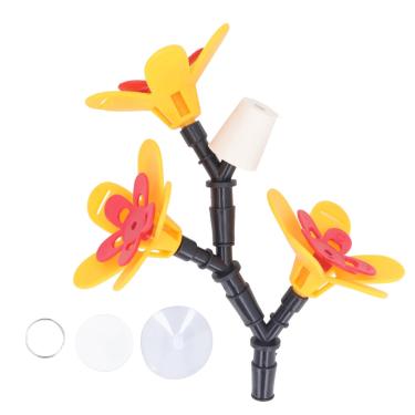 Imagem de Ainoli diy beija-flor alimentador garrafa reciclagem seguro inofensivo pássaro alimentação kit de flores para jardim ao ar livre pátio (Três flores)