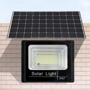 Imagem de HYZHANHONG Projetor Solar Exterior de 80W, Holofote à Prova de Água IP67 com Controlo Remoto, Holofote LED, Luz com Painel Solar para Jardins, Ruas, Garagens e Quintais