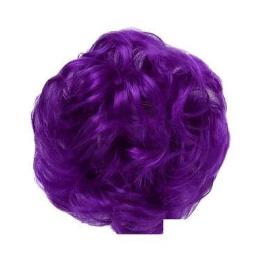Imagem de Coque De Cabelo Sintético Cacheado Natural Para Mulheres, Extensões De