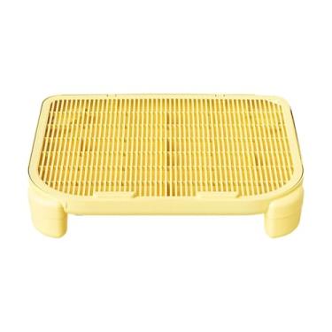 Imagem de Fenteer Tapete para caixa de areia reutilizável, rampa elevada para reter areia, ideal para apartamentos, acessórios para animais de estimação e para gatinhos, Amarelo 9cm