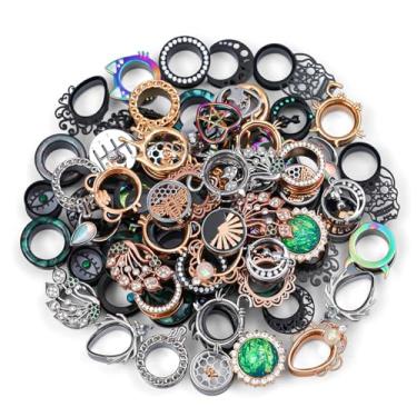 Imagem de TBOSEN 20 peças de aço inoxidável | Medidores de orelha de madeira cores aleatórias alargadores túneis piercing corporal saco da sorte 10 pares total 2g-2,5 cm