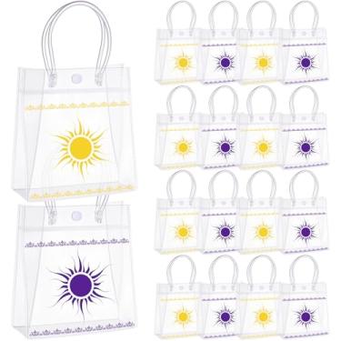 Imagem de SilTriangle 24 peças de lembrancinhas de festa, sacos de presente transparentes, sacolas de presente com alças, bolsa de petisco para aniversário, chá de bebê, suprimentos de decoração de festa (sol