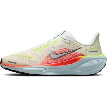Imagem de Nike Pegasus 41 Tênis de corrida infantil grande (FN5041-100, branco Summit/carmesim brilhante/azul glacial/cromado), Summit branco/carmesim brilhante/azul gelo/cromo, 16