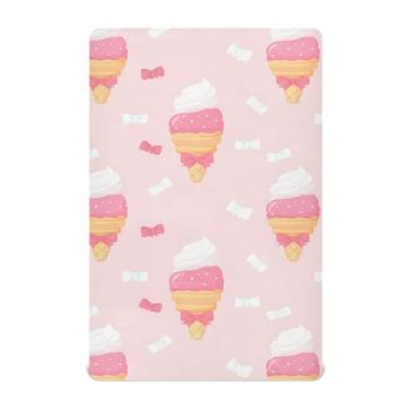 Imagem de Wassud Jogo de lençol Kawaii com casquinhas de sorvete, respirável, para meninos e meninas, neutro, 71 x 132 cm