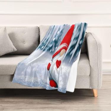 Imagem de Wassud Cobertores e mantas de Natal 152,4 x 228,6 cm cobertor fofo de gnomo para sofá, cobertor quente aconchegante de lã de pelúcia para cama, sofá, cadeira, decoração de casa