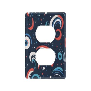 Imagem de Wassud Playful Swirl Light Switch Cover Plate Decorativa Capa de Parede para Tomadas Elétricas Duplex 4,53 x 2,76 polegadas