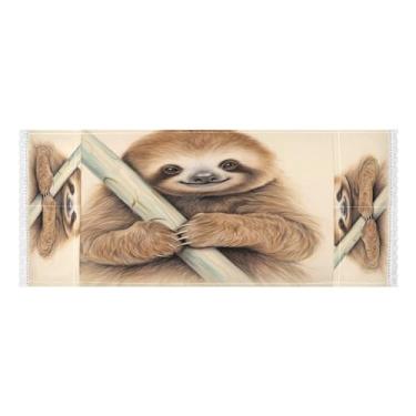 Imagem de Wassud Preguiça no ramo (2) capas de lavadora e secadora, protetor de lavadora com sacos de armazenamento, capa de geladeira à prova de poeira com bolsos para lavanderia doméstica, cozinha, 120 x 55