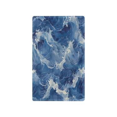 Imagem de Wassud Blue Waves Light Switch Cover Plate Decorativas para Tomadas Elétricas Placa de Parede em Branco 4,53 x 2,76 Polegadas