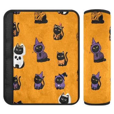 Imagem de Burbuja Capa para cinto de segurança de carro Dressed Cats Protetor de cinto de segurança de carro macio confortável para alça de ombro de assento, 1 par médio