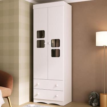 Imagem de Guarda-roupa Infantil 62cm 2 Portas com Vidro e 2 Gavetas Serena Multimóveis MP4430