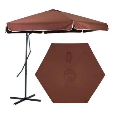 Imagem de Guarda-sol suspenso ERB Máquinas – 3m x 3m x 2,55m (Cores disponíveis) (Marom)