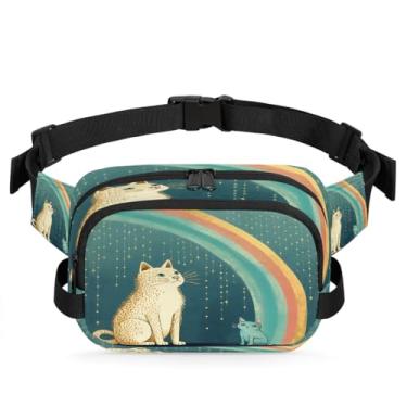 Imagem de Pochete de animais flamingo floresta para mulheres e homens com alça ajustável bolsa de cinto bolsa transversal bolsa de peito bolsa tiracolo bolsa tiracolo bolsa tiracolo, Cor 16