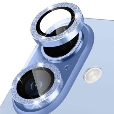Imagem de Protetor de lente de câmera para iPhone 17, anel de metal de liga de alumínio individual com glitter, protetor de tela de vidro temperado 9H, protetor de tela de luxo HD antiarranhões acessórios para