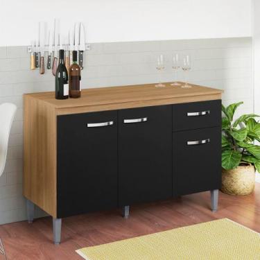 Imagem de Balcão Cozinha Gabriela 2 Portas 2 Gavetas Sem Tampo AJL Móveis, Amênd