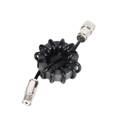 Imagem de Fafeicy Anel Magnético de Estrangulamento de Ondas Curtas, para Rádio Balun Supressão de Corrente 1:1 Com Conectores M Macho para Fêmea de Alto Desempenho para Rádio Amador