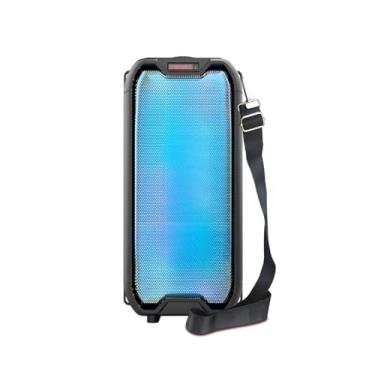 Imagem de Caixa de Som Portátil com Microfone, Bluetooth 5.0, 20W, Luzes LED, Karaokê, USB/SD/Rádio, Preta, 40,3x17,5x16cm, Bateria 1500mAh