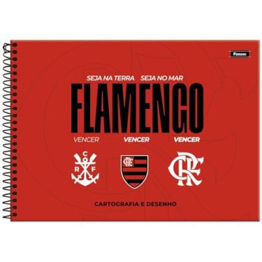 Imagem de Caderno de Desenho e Cartografia Flamengo FORONI - 80 Folhas (Seja na Terra)