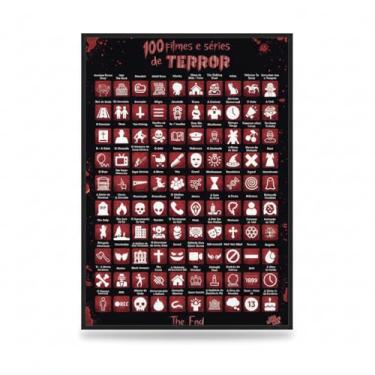 Imagem de Pôster Interativo 100 Filmes e Séries de Terror Para Raspar