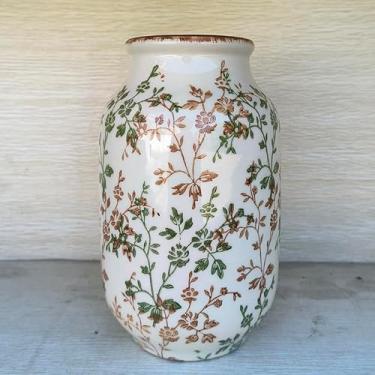 Imagem de SIDUCAL Vaso pastoral vintage de cerâmica, vaso floral chinoiserie de 22 cm, vasos rústicos de fazenda retrô rachados no gelo para decoração de casa, sala de estar, estante de livros, escritório