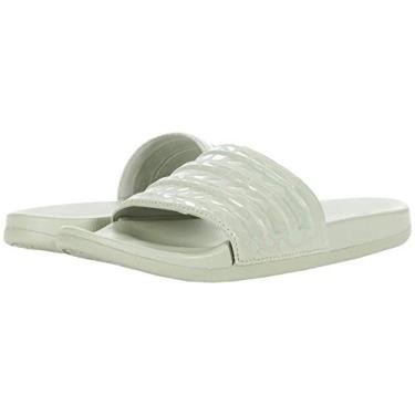 Imagem de adidas Tênis adulto unissex Adilette Comfort Slide, Verde halo/verde halo/verde halo, 10 Women/9 Men