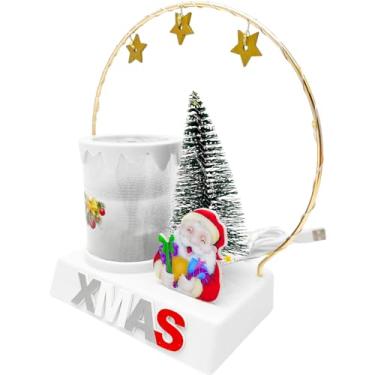 Imagem de Projetor Luminária Tema Natalino Desenhos Boneco de Neve Árvore Papai Noel Projeção Decoração de Natal Luzes Iluminação Festa Natalina USB