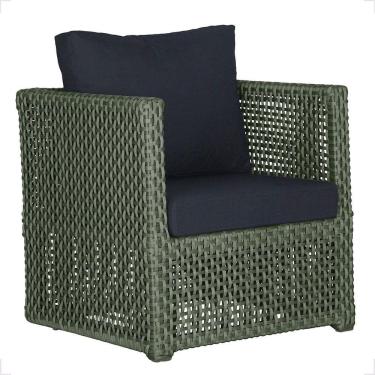 Imagem de 1 Poltrona Madri Alumínio Corda Náutica Estofado 12 Trama Verde