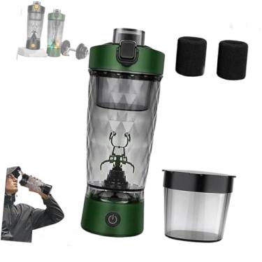 Imagem de SNCIDSGE Coqueteleira ProBlend com um toque – Mistura suave de proteína em qualquer lugar, copo de mistura de proteína em pó elétrico portátil recarregável por USB (verde)