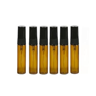 Imagem de Frascos de spray de vidro transparente de 5 ml, mini atomizador de perfume recarregável com bomba de névoa fina, frascos de amostra de fragrância de colônia à prova de vazamento, pulverizador de névoa