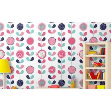 Imagem de Rolo Papel de Parede Auto Adesivo Lavável Full-HD Interno ou Externo Flores e Floral(1,0 x 0,47 metros,11)
