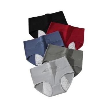 Imagem de Calcinhas Menstruais plus Size De Cintura Alta 5PCS À Prova De Vazamen
