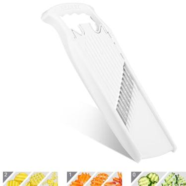 Imagem de Börner Fatiador de vegetais Wave-Waffle Powerline com corte enrugado (branco) • Fatiador para corte ondulado e waffle • Cortador de vegetais ondulado • Fatiador para batatas e batatas fritas de