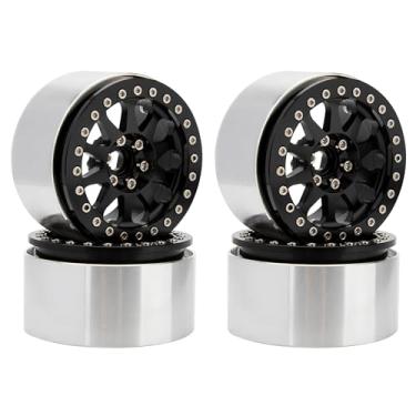 Imagem de MEUS RACING 2.2 Beadlock Wheels Rims Deep-Dish Wheel for Axial SCX10 Traxxas TRX4 Vanquish VS4-10 Redcat Gen8 1/10 RC Crawler Upgrades (Black)