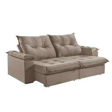 Imagem de Sofá 2 Lugares Retrátil 210cm Pillow Top Reclinável M-191 Bege
