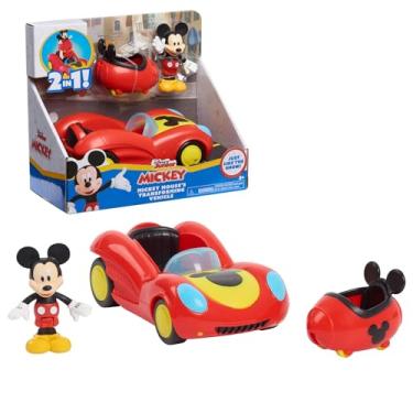 Imagem de Veículo transformador Just Play Disney Junior Mickey Mouse, Mickey Mouse, Carro de brinquedo vermelho, pré-escolar