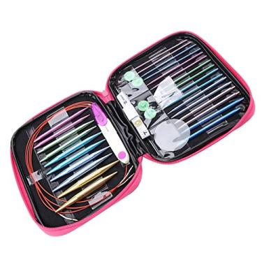 Imagem de Generic Conjunto de Agulhas de tricô Intercambiáveis ​​de Alumínio Com Aparência Colorida, Alça Lisa para Suéteres de tricô, 26 Unidades para Tricotadores Profissionais