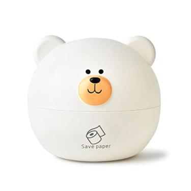 Imagem de POCREATION Porta-lenço de Urso, Caixa de Lenços Multifuncional Em Formato Nórdico de PP Com Grande Capacidade, para Decoração de Casa Sala de Estar Escritório (Branco)