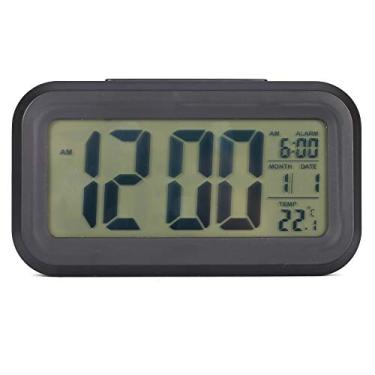 Imagem de GLOGLOW Despertador/relógio/relógio de Parede/rádio Com Luz de Fundo, Temperatura e Exibição de Calendário, Plástico, Alimentado por Bateria, 130x72x44mm, para Casa e Escritório Despertador Digital