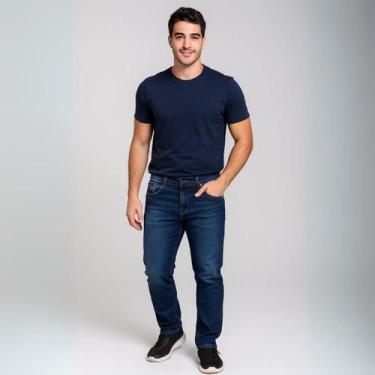 Imagem de Calça Jeans Stretch Lycra Masculina Slim 100% Algodão Linha Premium - 