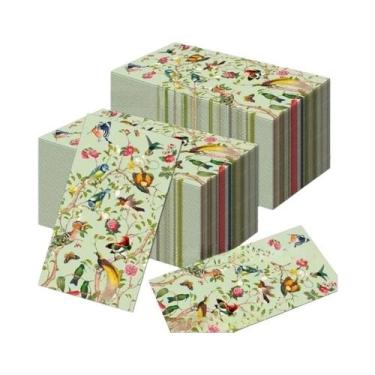 Imagem de Guardanapos Descartáveis Vintage Com Estampa Floral De Pássaros Em Aqu